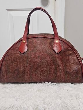 Etro Milano Vintage Paisley Leather Dome Bag